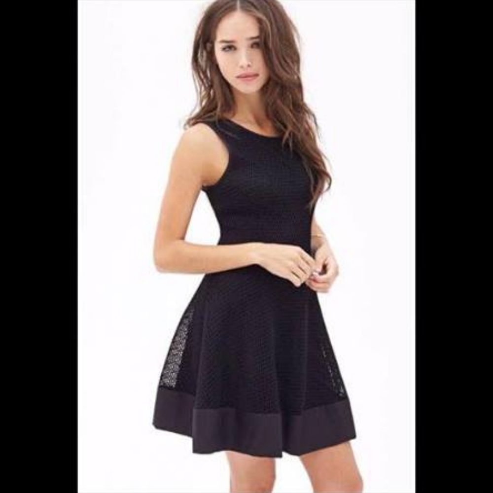 Forever21 Black fishnet dress
